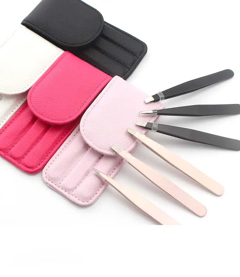 Three-piece eyebrow tweezers set