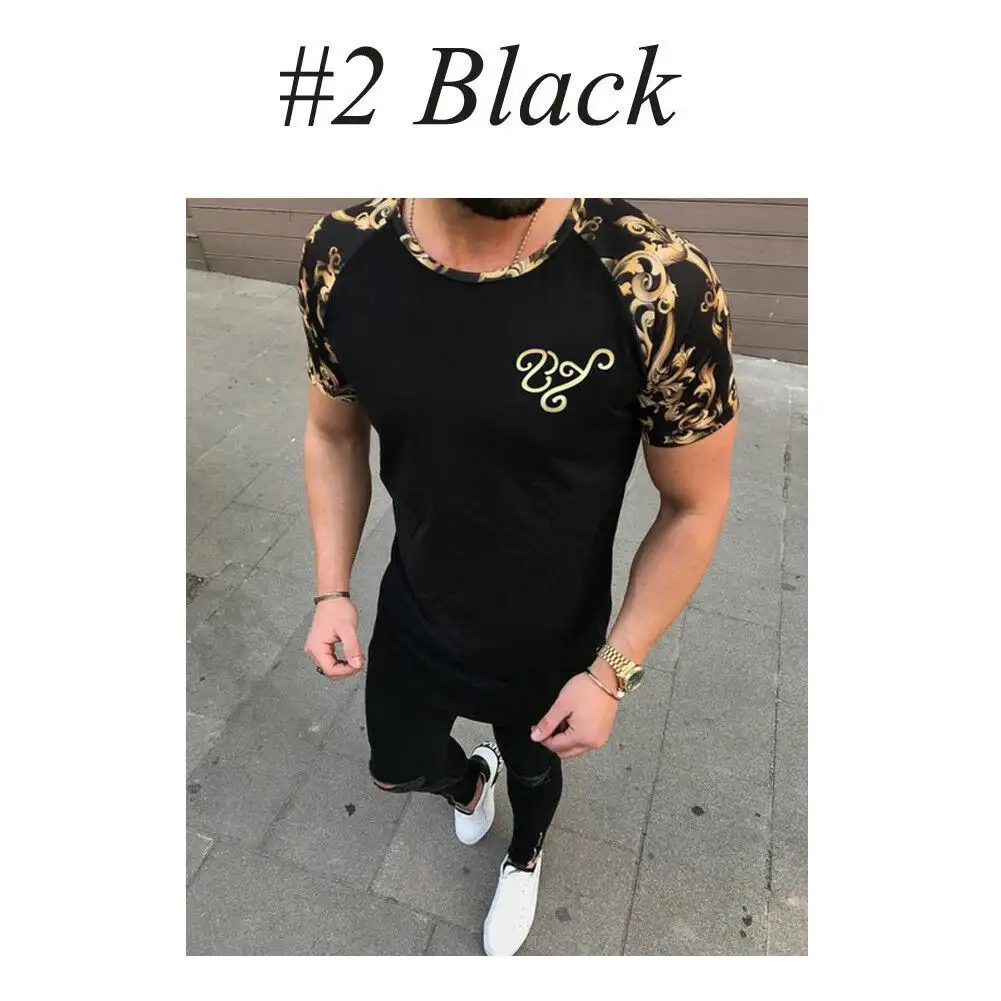 Men's fashion sports fitness short sleeve