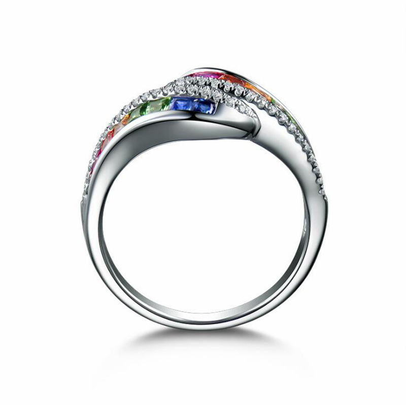 Female inlaid zircon ring