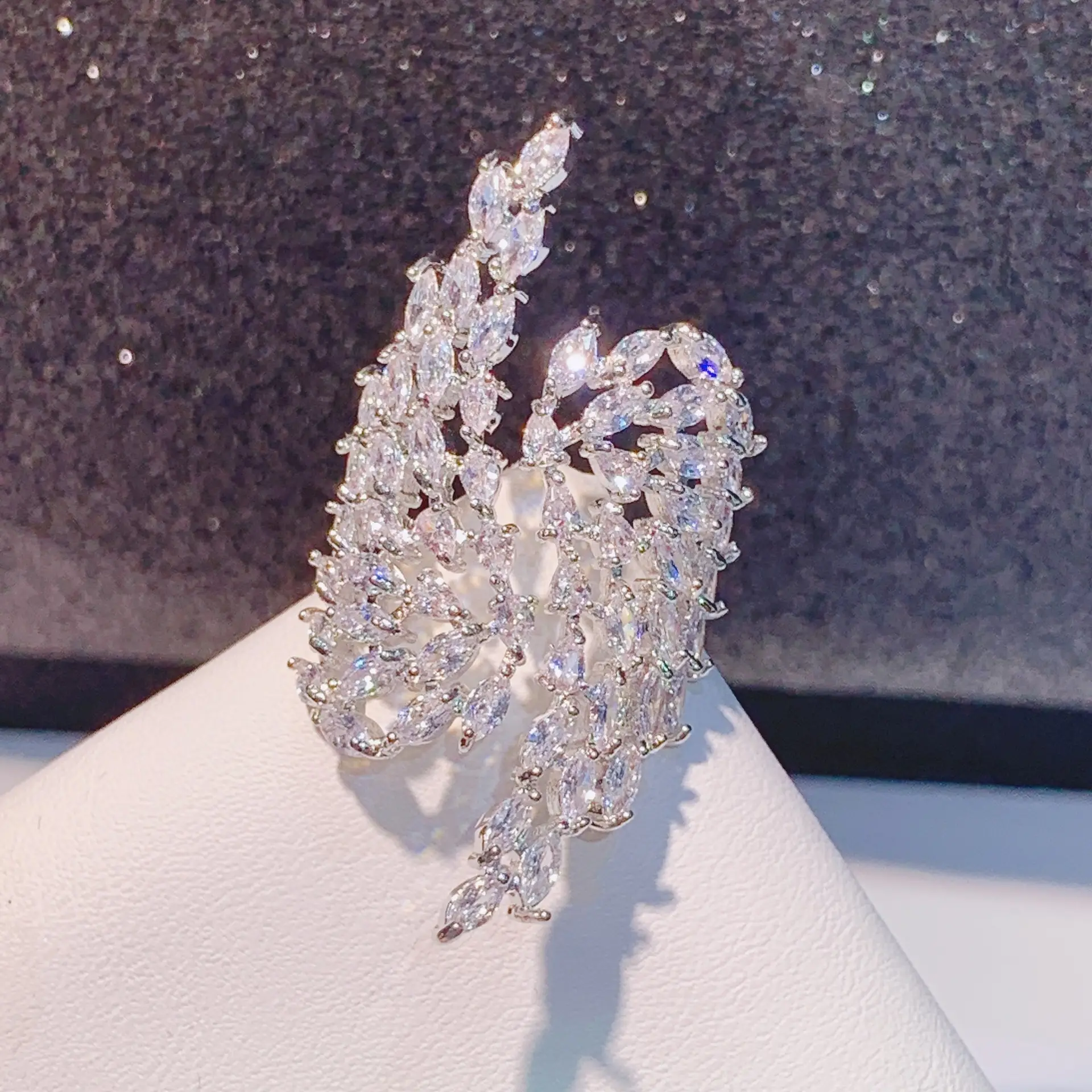 Angel Wing Horse Eye Zircon Ring