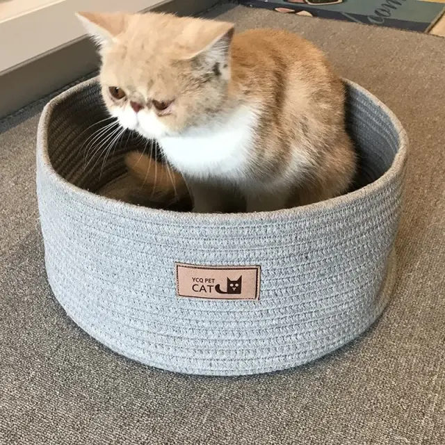Handmade cotton rope cat litter Blue - Shop at LoveMi