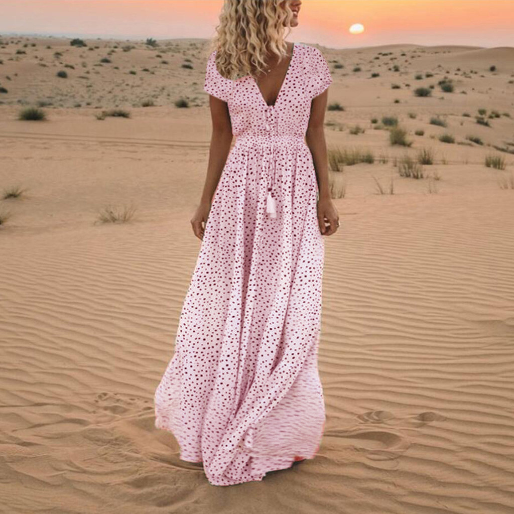 Holiday beach polka dot bohemian dress - Picture 14 of 14