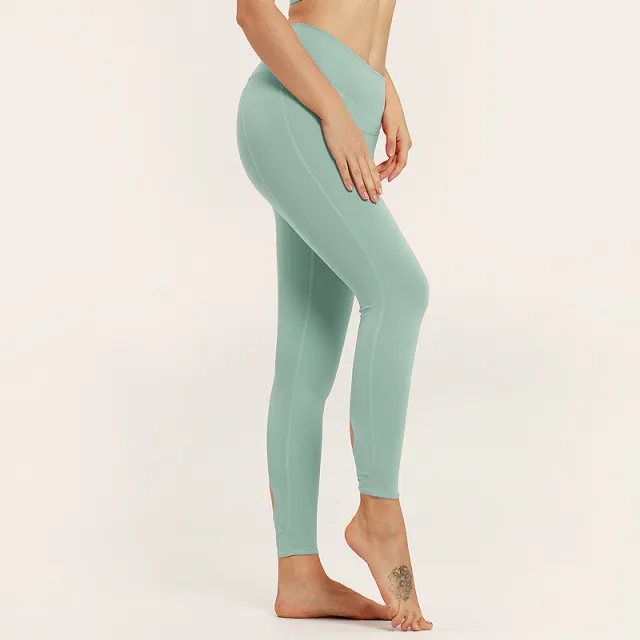 High waist quick dry running pants yoga pants Green - Shop at LoveMi