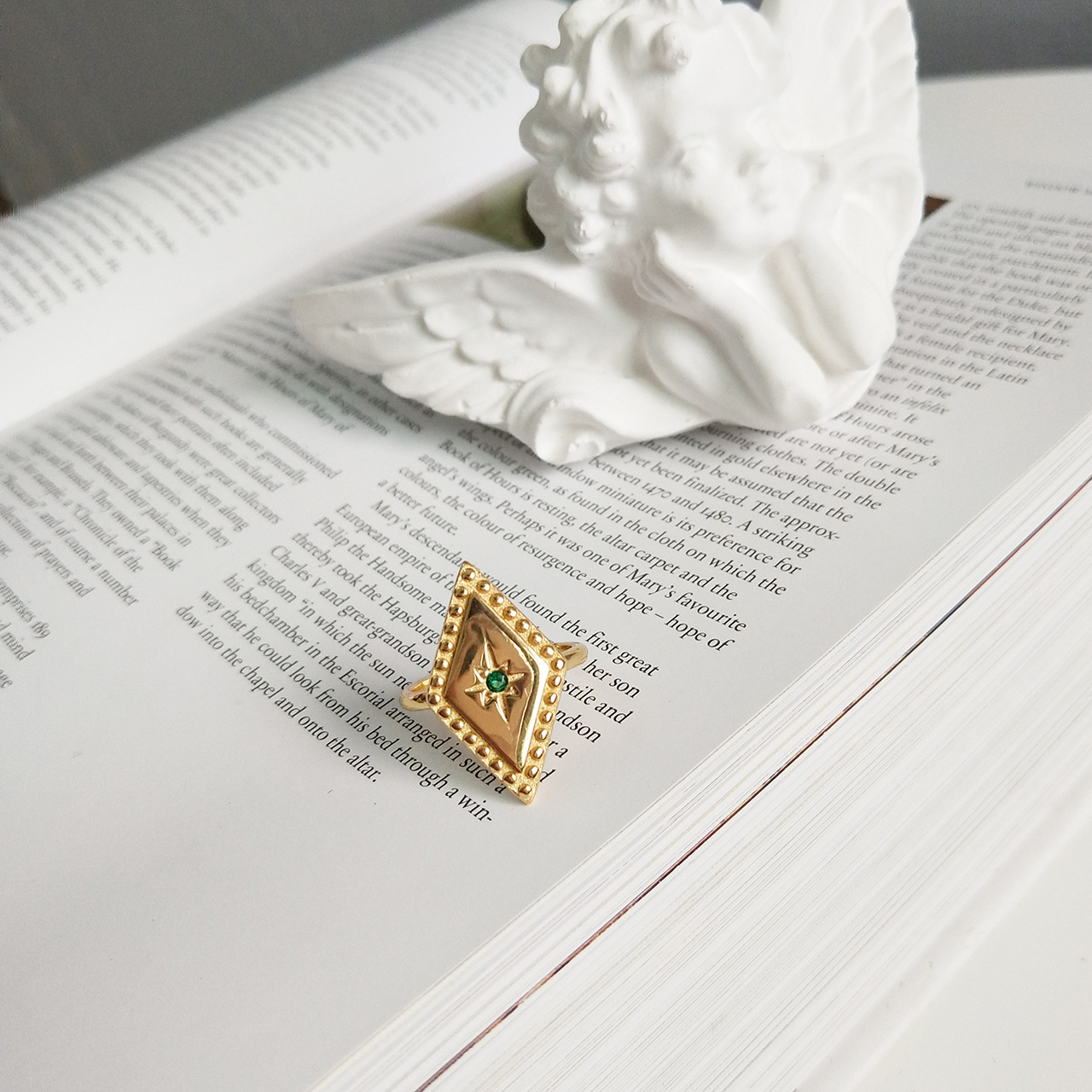 Geometric 925 sterling silver ring