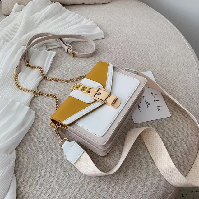 Small Polyester and Cotton Contrast Bag Yellow - Shop at LoveMi