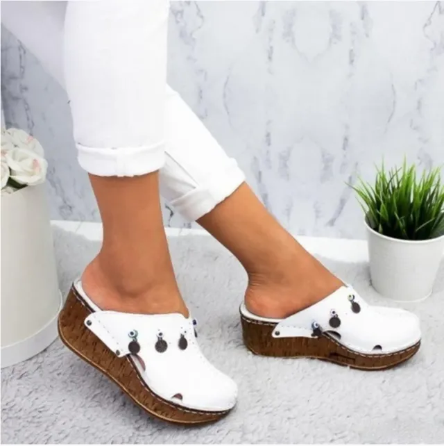 Women's platform wedge sandals White - Shop at LoveMi