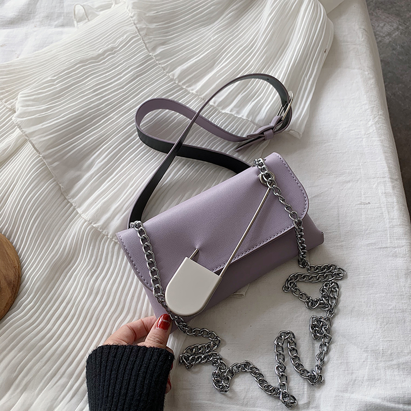 Chain crossbody bag shoulder chest bag waist bag Purple - Shop at LoveMi