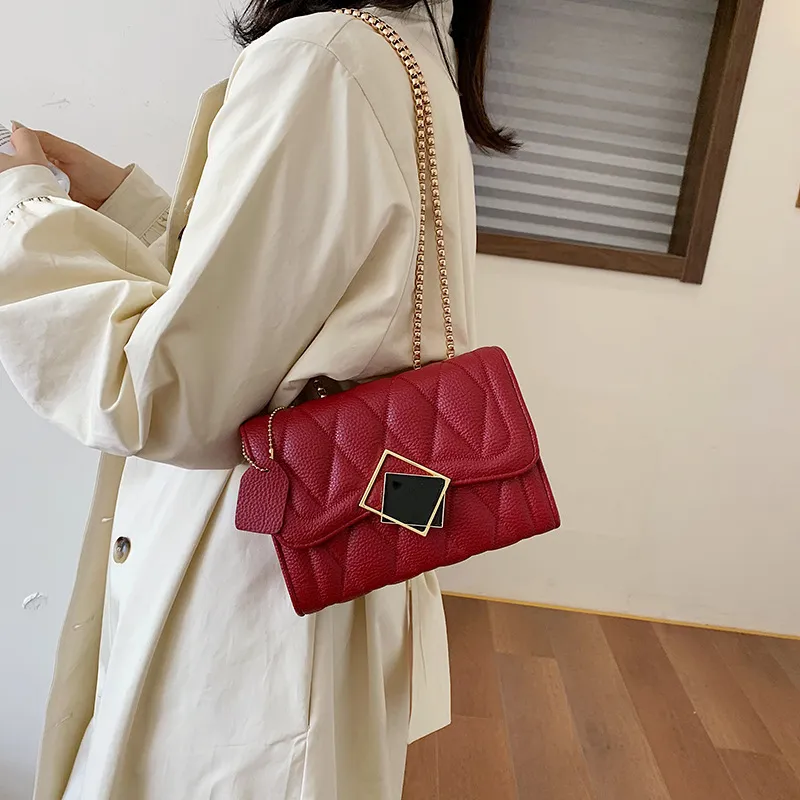 Diamond chain shoulder bag - Red