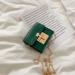 Western chain shoulder bag - Green - View 1
