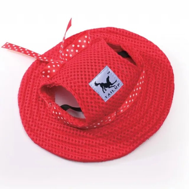 Pet Sandwich Mesh Breathable Sun Hat Red - Shop at LoveMi