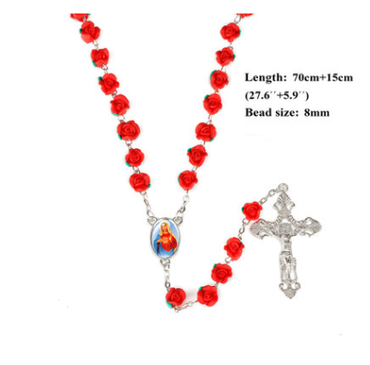 Title 5, Rose Rosary Necklace