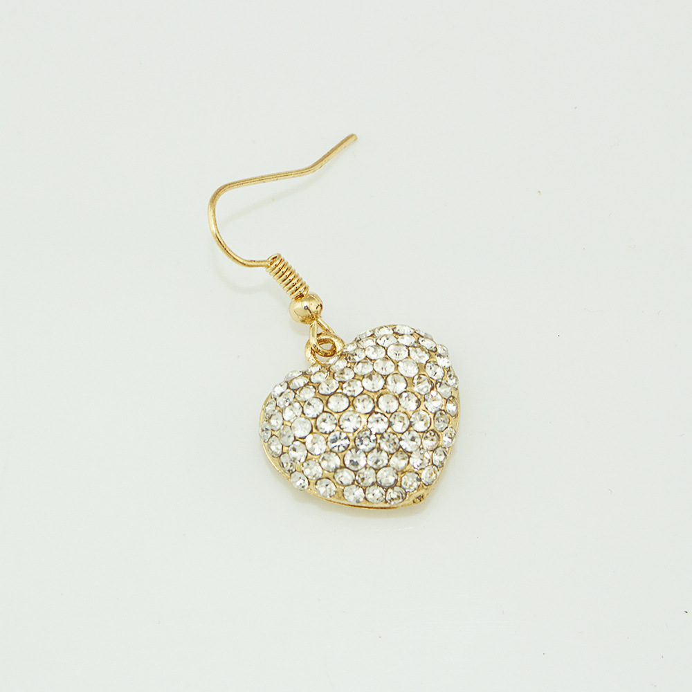 Peach Heart Diamond Ear Hook Accessories