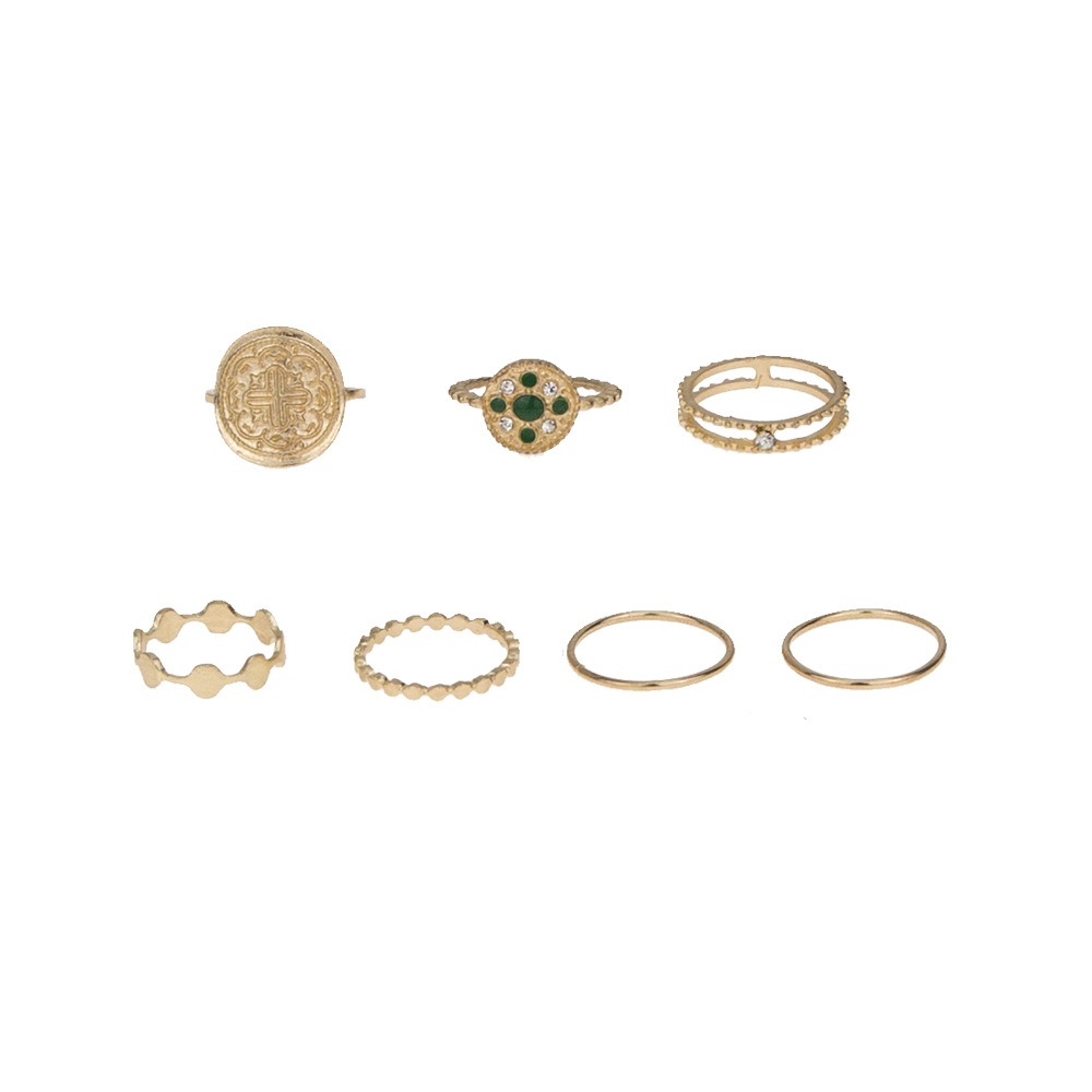 Seven-piece metal ring combination