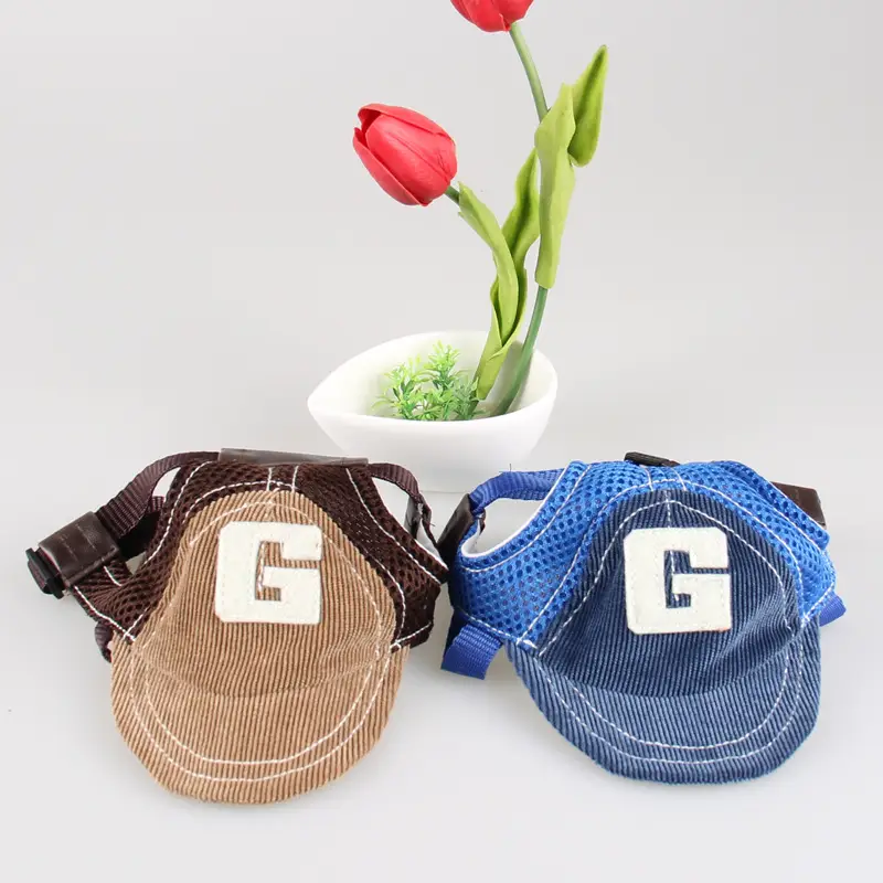 G-shaped embroidered dog hat