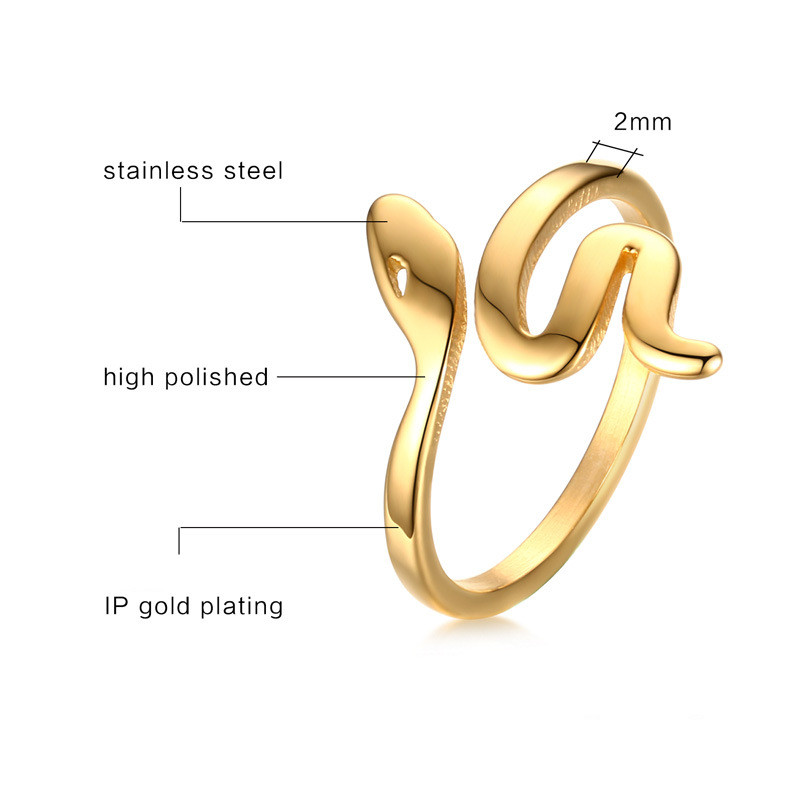 Stainless steel snake ring