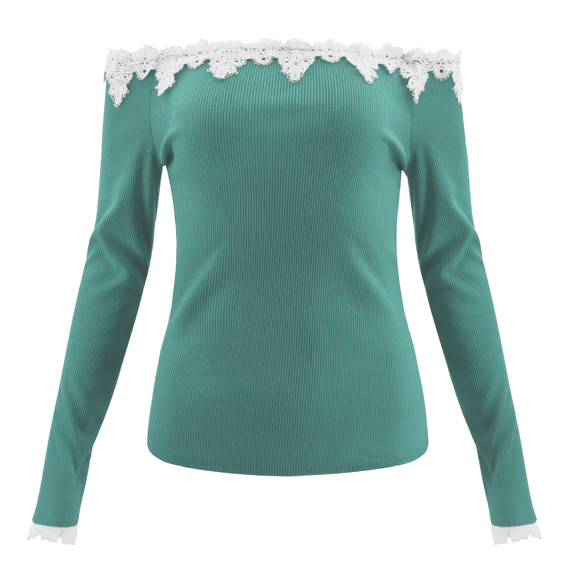 Slim collar long sleeve stitching bottoming shirt