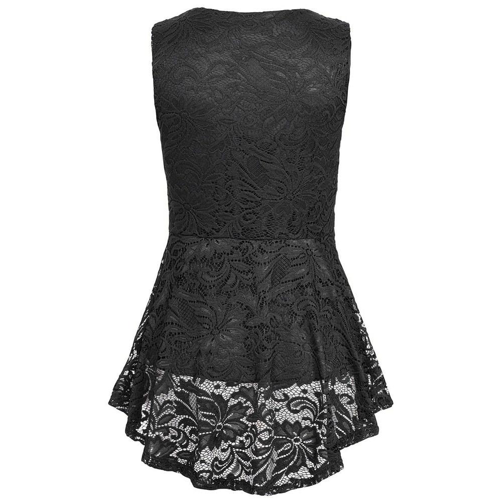 Sleeveless lace zipper vest