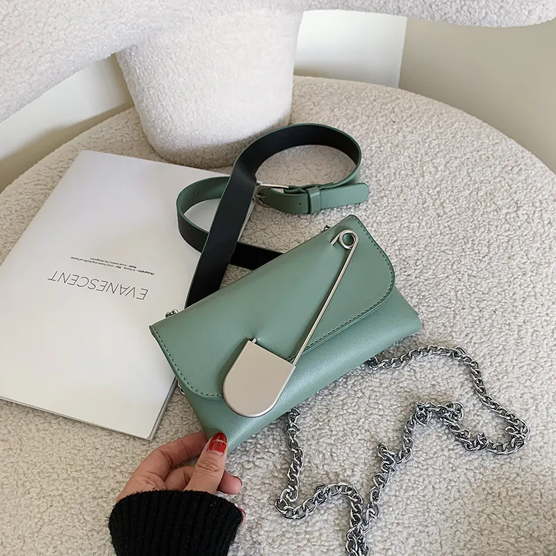 Chain crossbody bag shoulder chest bag waist bag - Green
