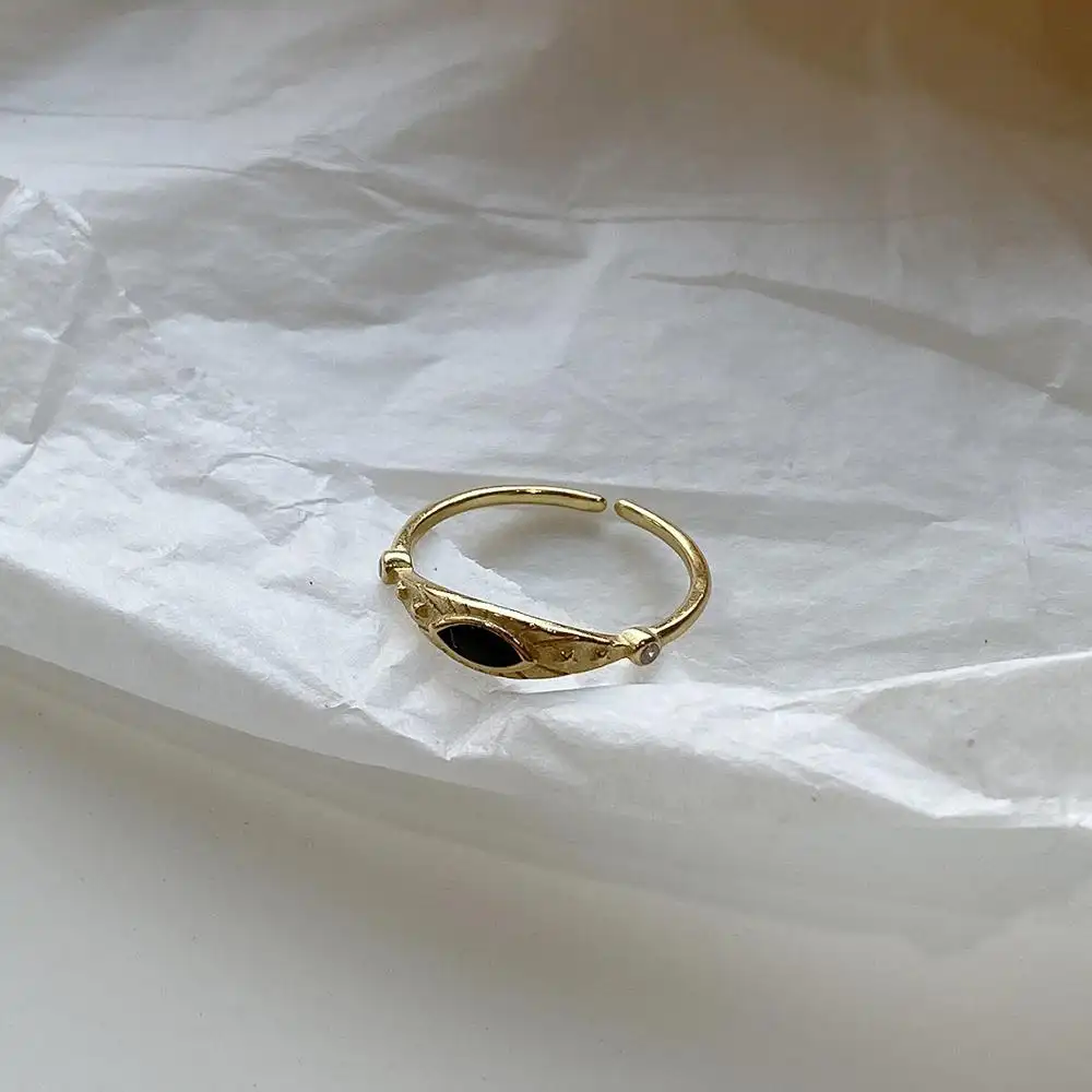 925 Sterling Silver Black Eye Rings