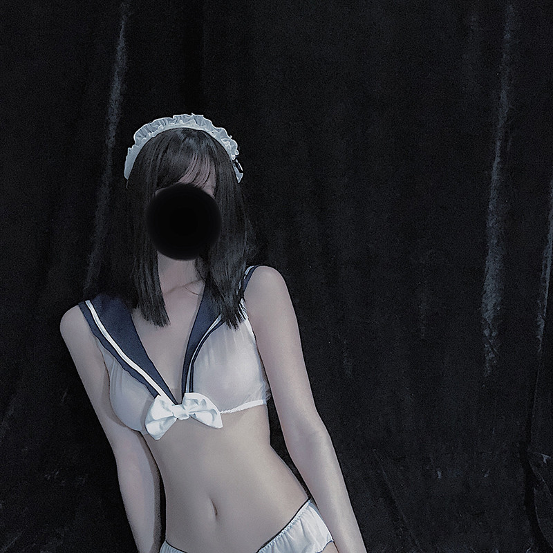 Sailor lapel mesh sheer ladies suit