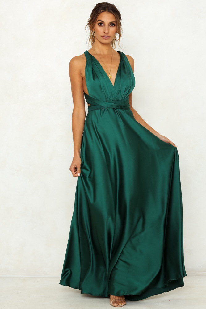 Open-back high waist gown