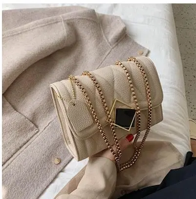 Diamond chain shoulder bag - Khaki