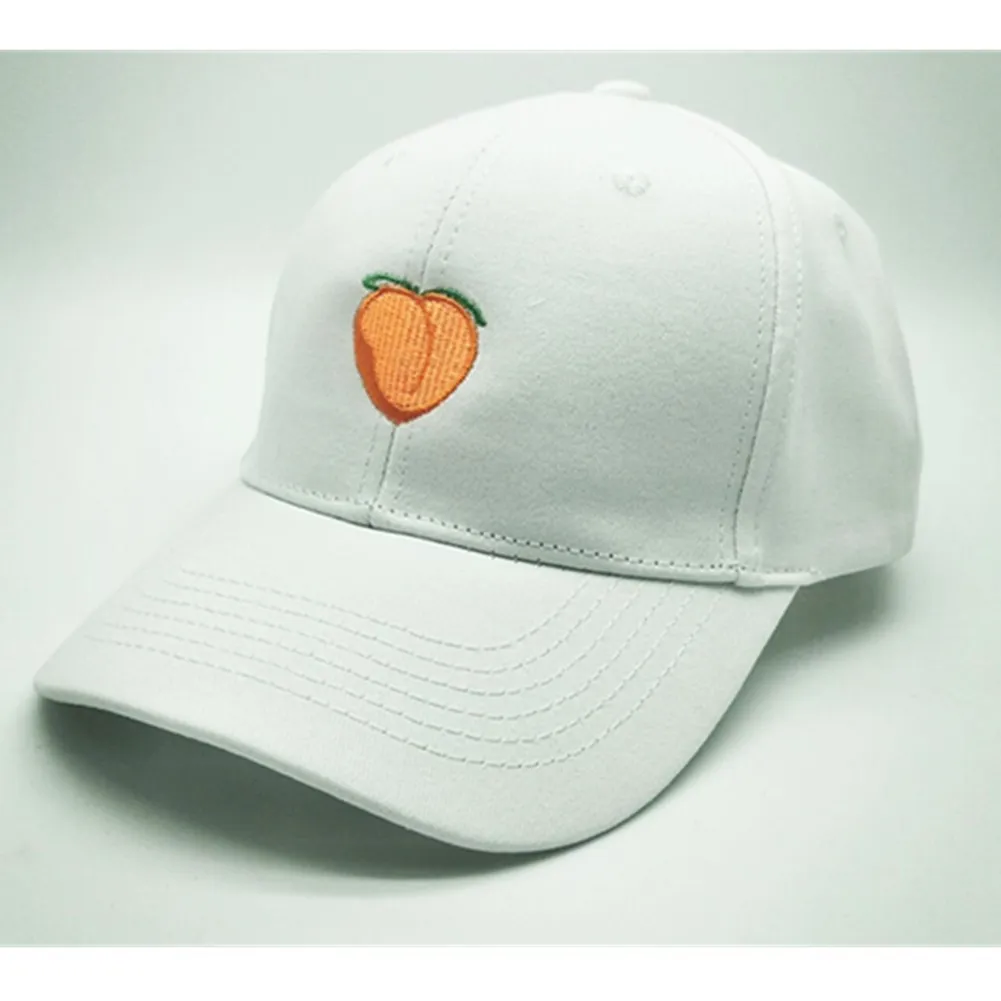 Men's Embroidered Peach Daddy Hat - White