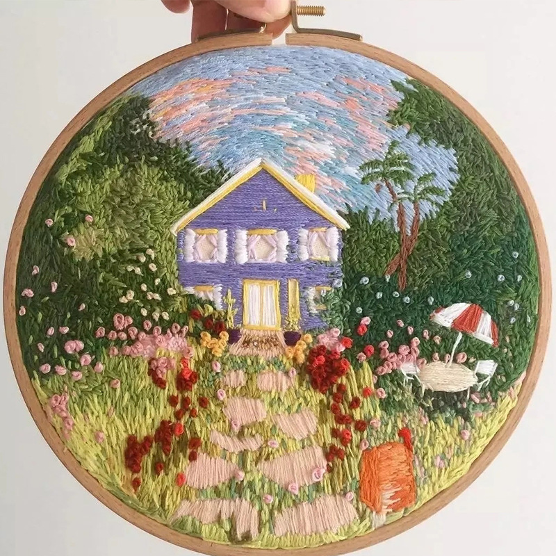Fabric embroidery material package Summer Garden - Shop at LoveMi