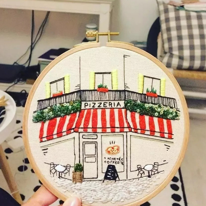 Fabric embroidery material package Pizza Shop - Shop at LoveMi