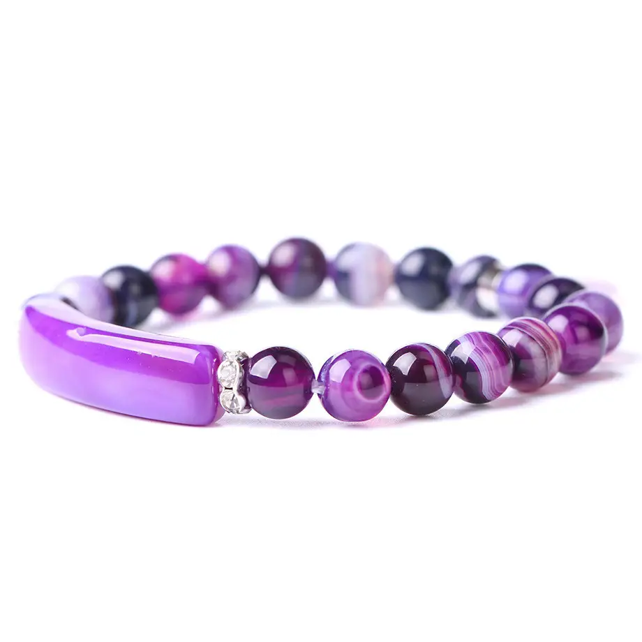 Dyed agate beads bracelet