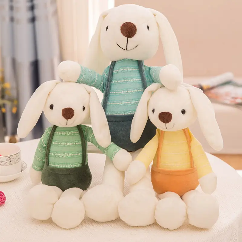 Cartoon cute sugar candy rabbit plush toy grab machine doll long ear rabbit doll