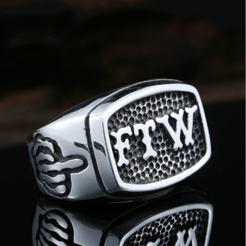 Skull Series Men's Alphabet Ring