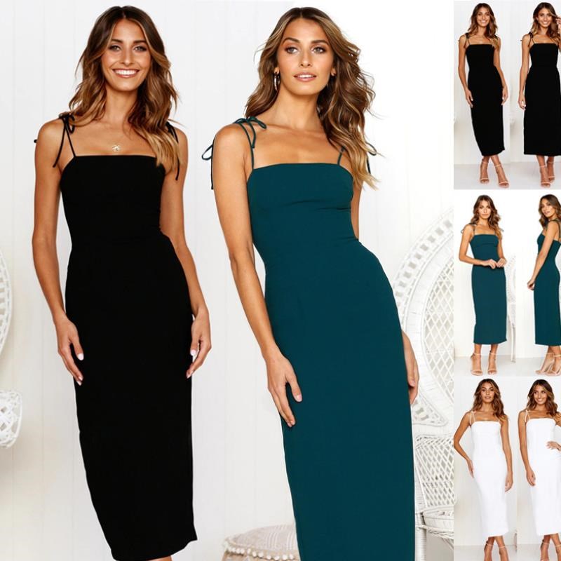 Temperament ladies slim sling step dress