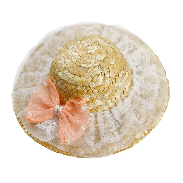 Straw hat pet shade for cats and dogs Pink - Shop at LoveMi