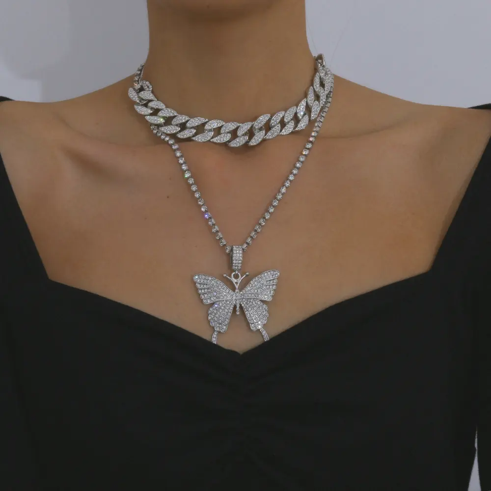 Necklace with Diamond Butterfly