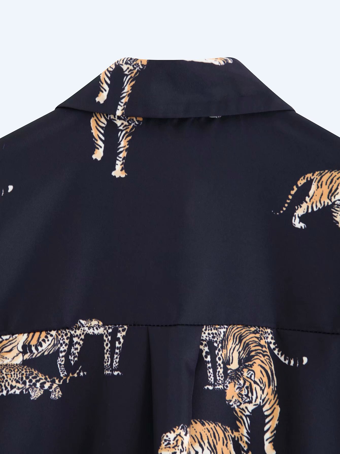 Printed draped mid-length shirt