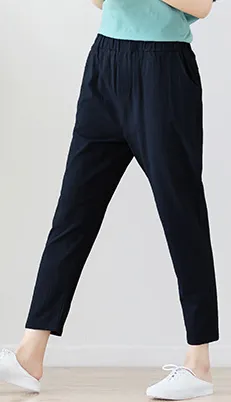 Literary cotton and linen trousers Black - Shop at LoveMi
