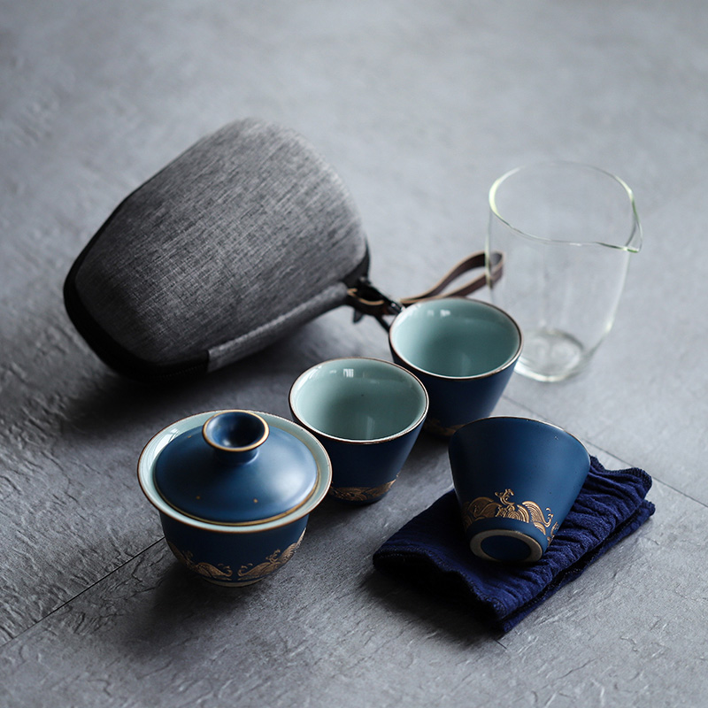 كوب شاي كونغ فو محمول من السيراميك