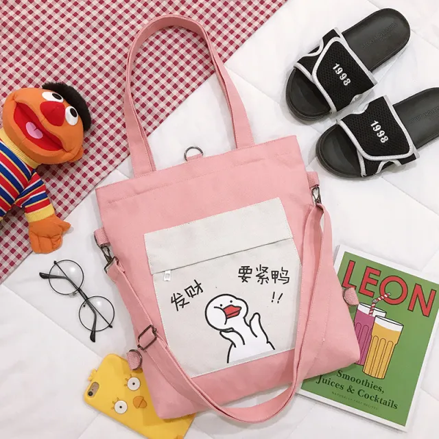 Shoulder Bag Canvas Bag Pink - Shop at LoveMi