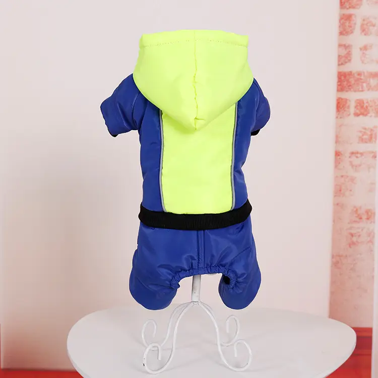 Insulated Dog Jumpsuit with Hood and Reflective Trim — Green, XL
