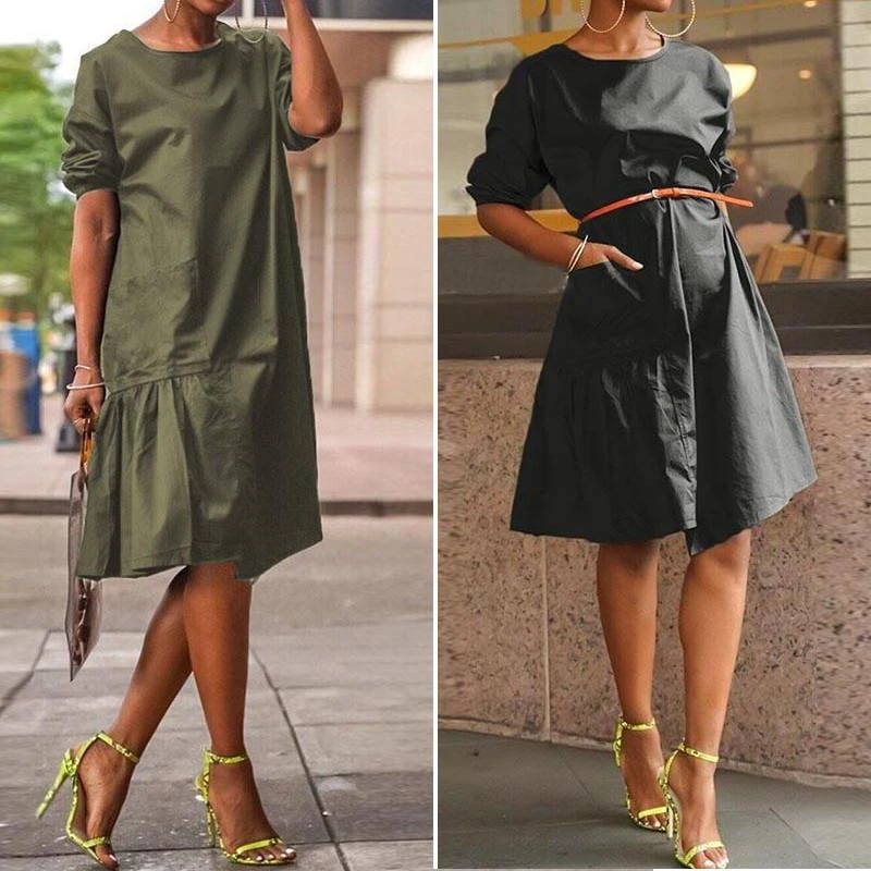 European and American lovely loose shirt dress