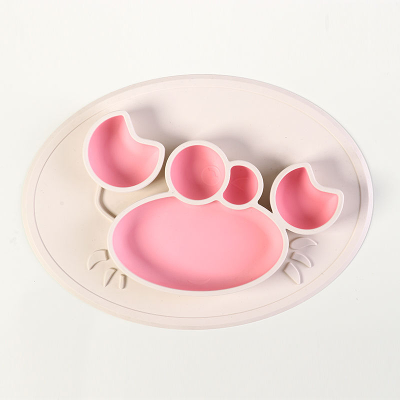 Silicone dinner plate crab anti-slip tableware