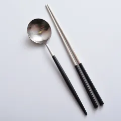 Stainless steel cutlery set - Black And Silver - View 1