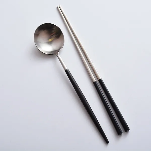 Stainless steel cutlery set Black And Silver - Shop at LoveMi