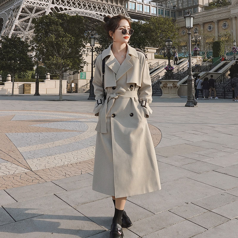 Fashionable British style windbreaker Beige - Shop at LoveMi