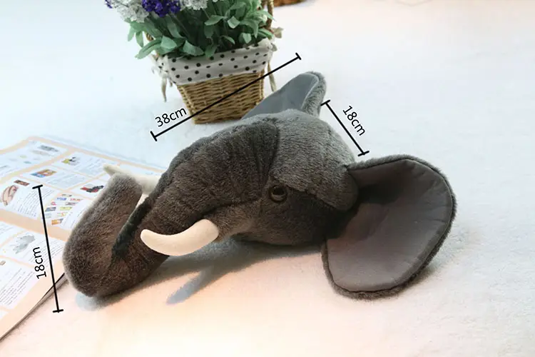 Soft Decoration Plush Animal Elephant Wall Decoration