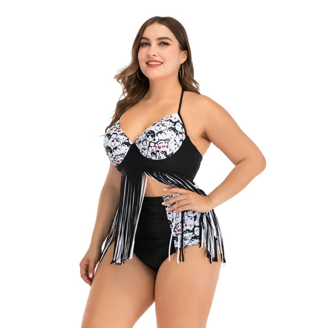 Split to increase fat woman swimsuit Black - Shop at LoveMi
