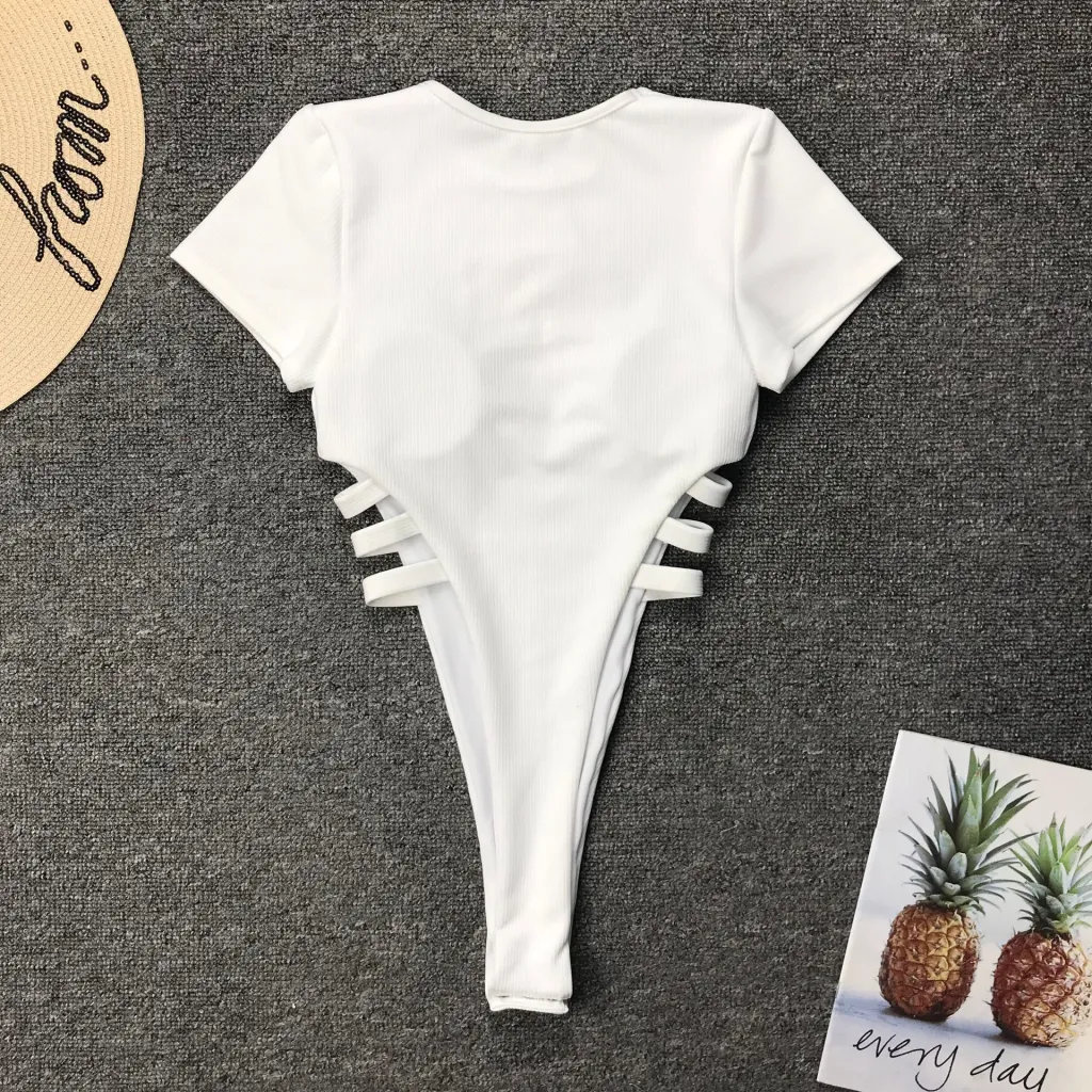 One-piece swimsuit snake pattern one-piece bikini - White