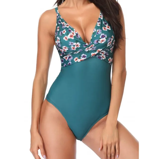 Sexy bikini with tight print suspenders Green - Shop at LoveMi