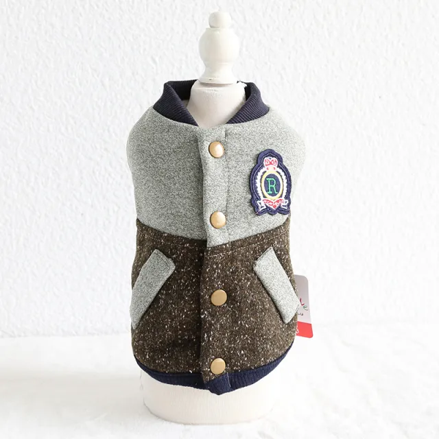 Baseball coat pet two legged clothes Brown - Shop at LoveMi